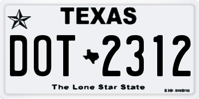 TX license plate DOT2312