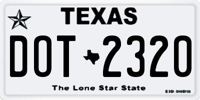 TX license plate DOT2320