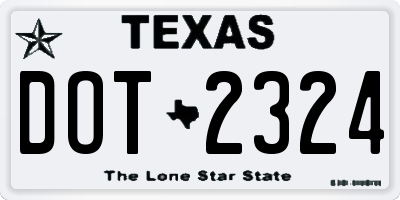 TX license plate DOT2324