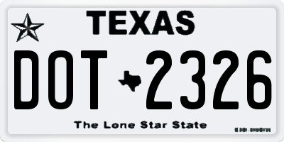 TX license plate DOT2326