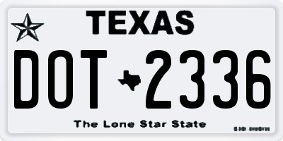 TX license plate DOT2336