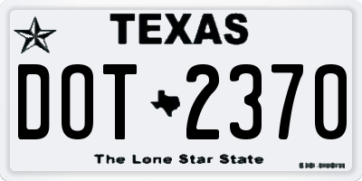 TX license plate DOT2370