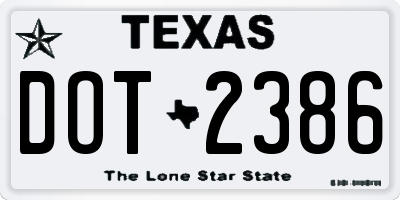 TX license plate DOT2386