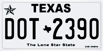 TX license plate DOT2390