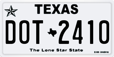 TX license plate DOT2410