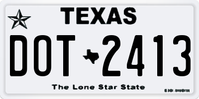 TX license plate DOT2413