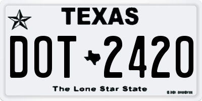 TX license plate DOT2420