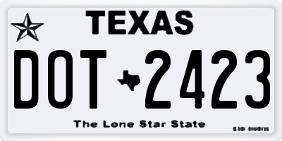 TX license plate DOT2423