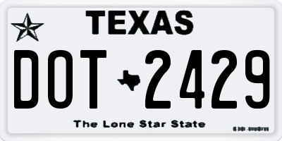 TX license plate DOT2429