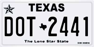 TX license plate DOT2441
