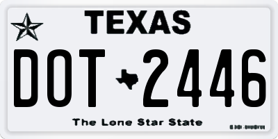 TX license plate DOT2446