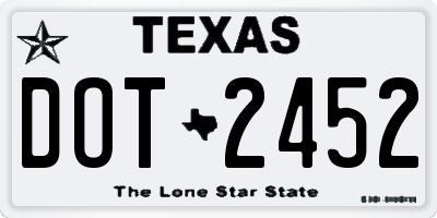 TX license plate DOT2452