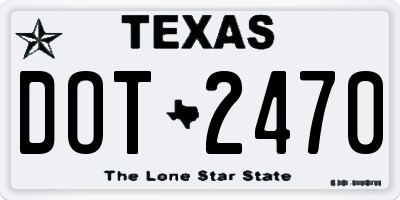 TX license plate DOT2470