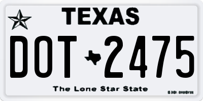 TX license plate DOT2475