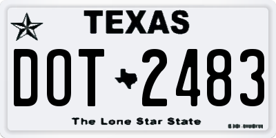 TX license plate DOT2483