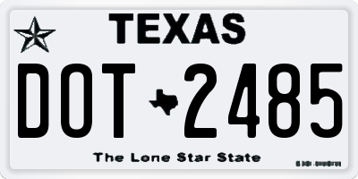 TX license plate DOT2485