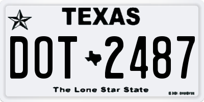 TX license plate DOT2487