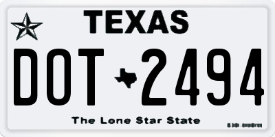 TX license plate DOT2494