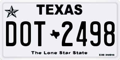 TX license plate DOT2498