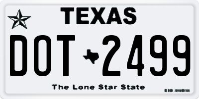 TX license plate DOT2499