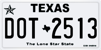 TX license plate DOT2513