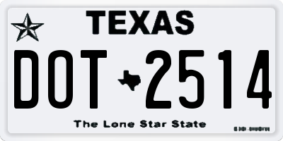 TX license plate DOT2514