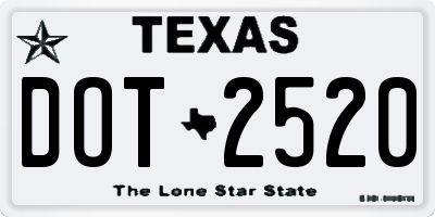 TX license plate DOT2520