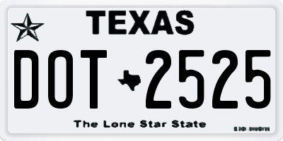 TX license plate DOT2525