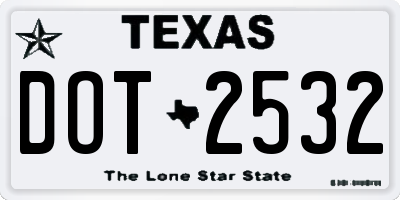 TX license plate DOT2532
