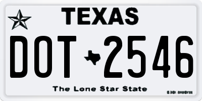 TX license plate DOT2546