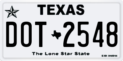 TX license plate DOT2548