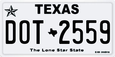TX license plate DOT2559