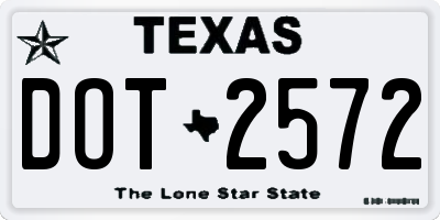 TX license plate DOT2572