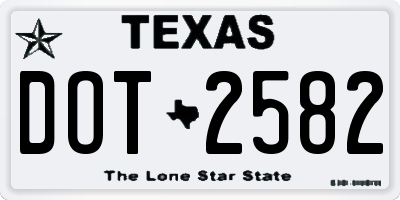 TX license plate DOT2582