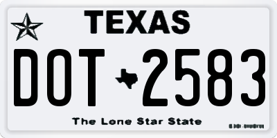 TX license plate DOT2583