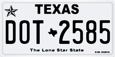 TX license plate DOT2585