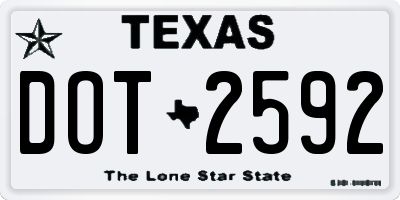 TX license plate DOT2592
