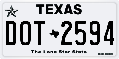 TX license plate DOT2594
