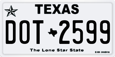 TX license plate DOT2599