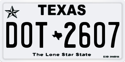 TX license plate DOT2607