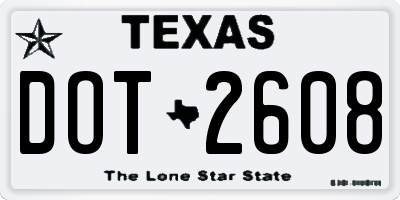 TX license plate DOT2608