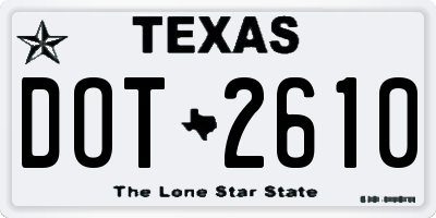 TX license plate DOT2610
