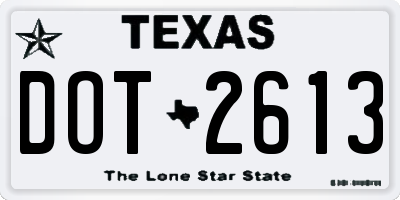 TX license plate DOT2613