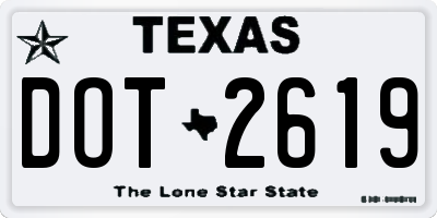 TX license plate DOT2619