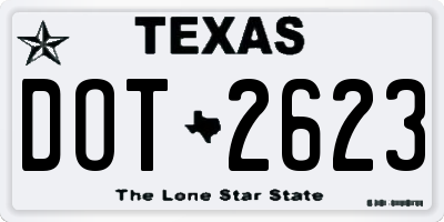 TX license plate DOT2623