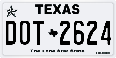 TX license plate DOT2624