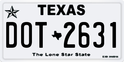 TX license plate DOT2631