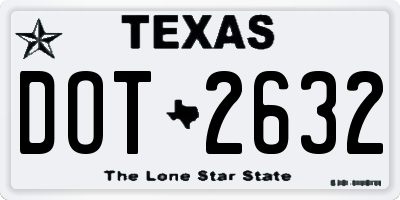 TX license plate DOT2632