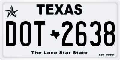 TX license plate DOT2638