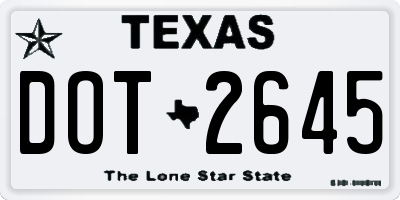 TX license plate DOT2645